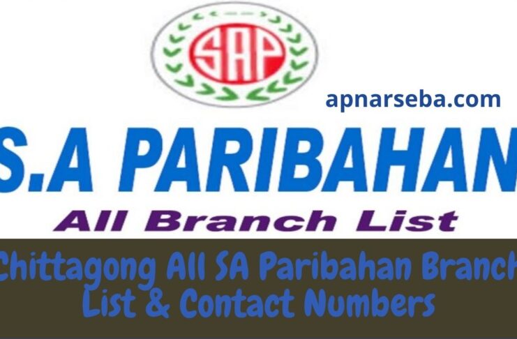 Chittagong All SA Paribahan Branch List & Contact Numbers