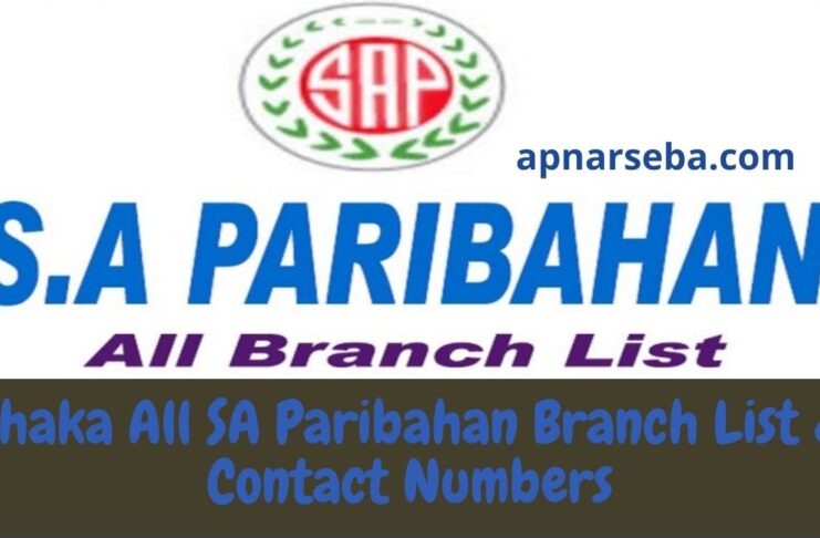Dhaka All SA Paribahan Branch List & Contact Numbers